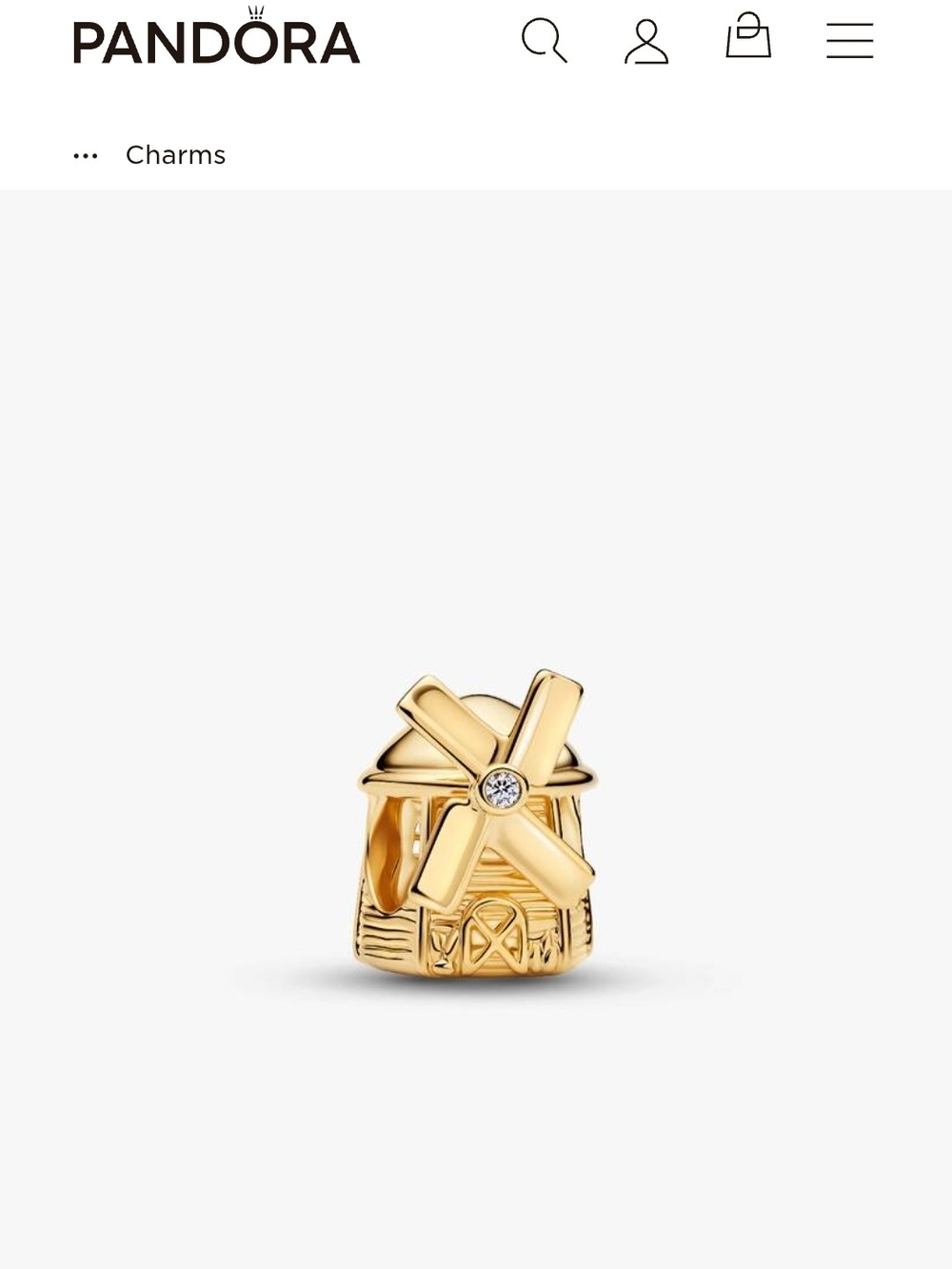 Pandora Gold Windmill Charm